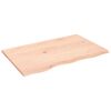 vidaXL Wastafelblad 80x50x2 cm onbehandeld massief hout