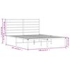 vidaXL Bedframe met hoofdbord metaal wit 150x200 cm