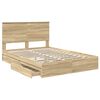 vidaXL Opslag bed met lade Sonoma Eiken 140 x 190 cm Bewerkt hout