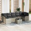 vidaXL Tuin Sofa Set met kussen 8 pcs Licht Grijs en Donker Grijs