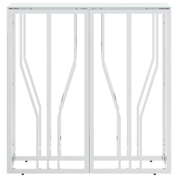 vidaXL Wandtafel 70x30x70 cm roestvrij staal en glas zilverkleurig