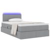 vidaXL Opbergbed met LED met matras Lichtgrijs 120 x 190 cm Stof