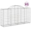 vidaXL Schanskorven 5 st gewelfd 200x50x100/120 cm ijzer