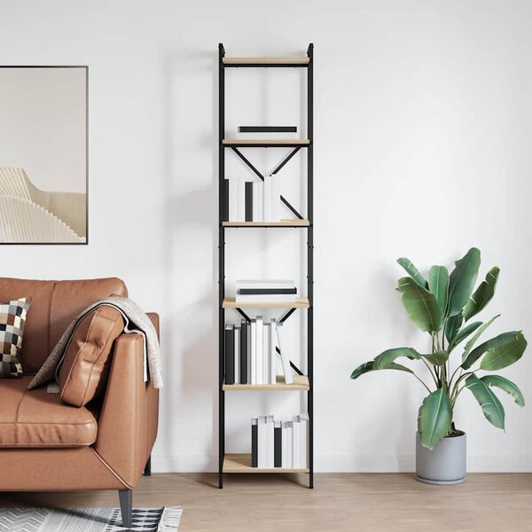 vidaXL Boekenkast Sonoma Eiken 40 x 30 x 189,5 cm Bewerkt hout