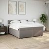 vidaXL Boxspring met matras stof taupe 200x200 cm