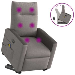 vidaXL Sta-op-massagestoel verstelbaar stof taupe