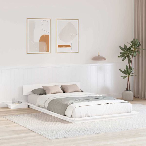 vidaXL Bedframe Wit 120 x 200 cm Hout