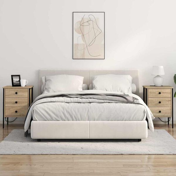 vidaXL Nachtkastje met lade Sonoma Eiken 42 x 41 x 61 cm Bewerkt hout