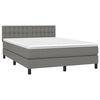 vidaXL Boxspring met matras en LED stof donkergrijs 140x190 cm