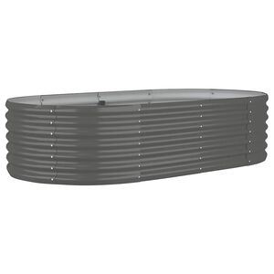 vidaXL Plantenbak 152x80x36 cm gegalvaniseerd staal grijs