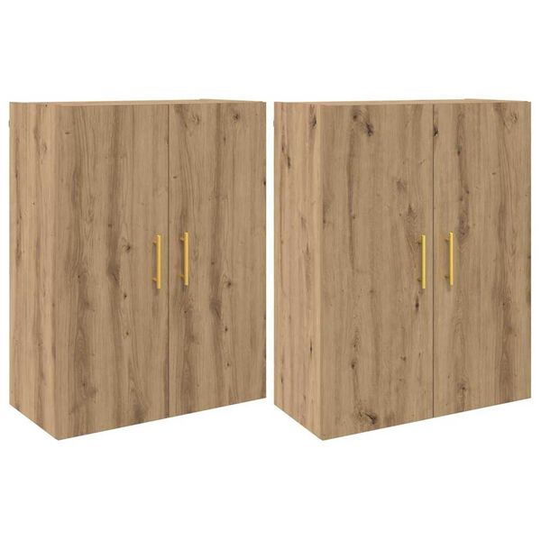 vidaXL Wandkast 2 pcs Artisan Eiken 69,5 x 34 x 90 cm Bewerkt hout
