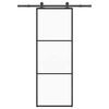 vidaXL Schuifdeur met beslag 76x205 cm ESG-glas en aluminium