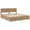 vidaXL Bedframe met hoofdeinde Artisan Eiken 180 x 200 cm Bewerkt hout
