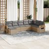 vidaXL 8-delige Loungeset met kussens poly rattan beige