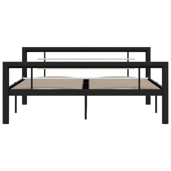 vidaXL Bedframe metaal zwart en wit 120x200 cm