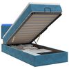 vidaXL Ottoman Bed met Matrassen en LED Donkerblauw 90 x 200 cm