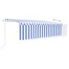 vidaXL Luifel automatisch uittrekbaar met rolgordijn 5x3m blauw en wit