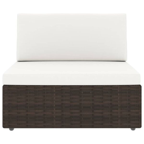 vidaXL 6-delige Loungeset met kussens poly rattan bruin