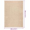 vidaXL Vloerkleed ZIZUR beige binnen en buiten 200x290 cm jute look