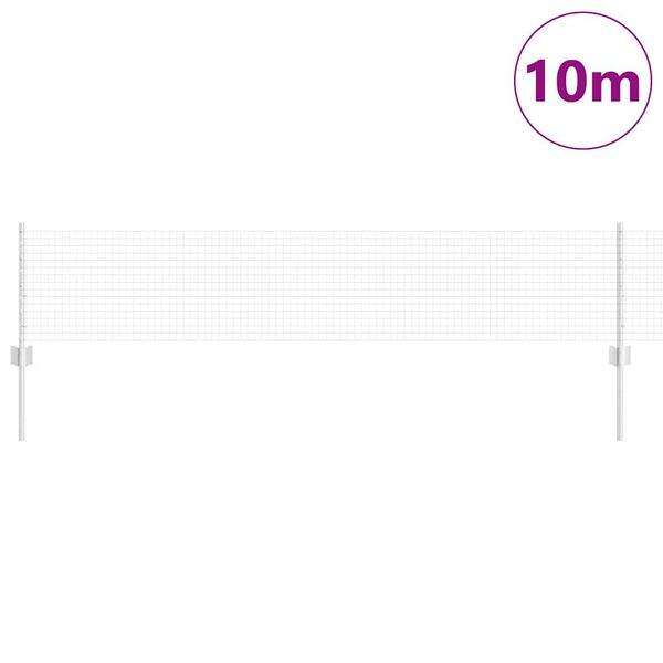 vidaXL Hek met Paal Zilver 0,4 x 10 m Staal