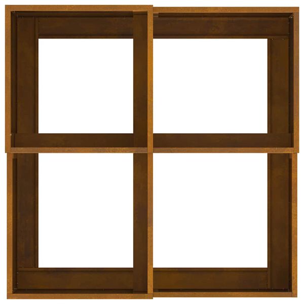 vidaXL Tuin Bloempot Roestig 100 x 100 x 48 cm Weerbestendig staal