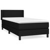 vidaXL Boxspring met matras stof zwart 80x200 cm