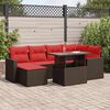 vidaXL 7-delige Loungeset met kussens poly rattan acacia bruin