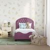 vidaXL Peuterbedframe met hoofdbord Paars 70 x 140 cm Fluweel
