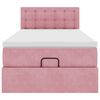 vidaXL Ottoman bed met matras en LED's 100x200 cm fluweel roze