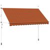 vidaXL Luifel handmatig uittrekbaar 350 cm oranje en bruin