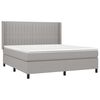 vidaXL Boxspring met matras en LED stof lichtgrijs 180x200 cm