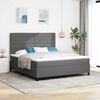 vidaXL Boxspringbed met matras Donkergrijs 180 x 200 cm Stof