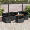 vidaXL Tuin Sofa Set 8 pcs Zwart poly rattan