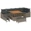 vidaXL Tuinbankenset 9 st Grijs poly rattan