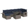 vidaXL 8-delige Loungeset met kussens poly rattan acacia grijs