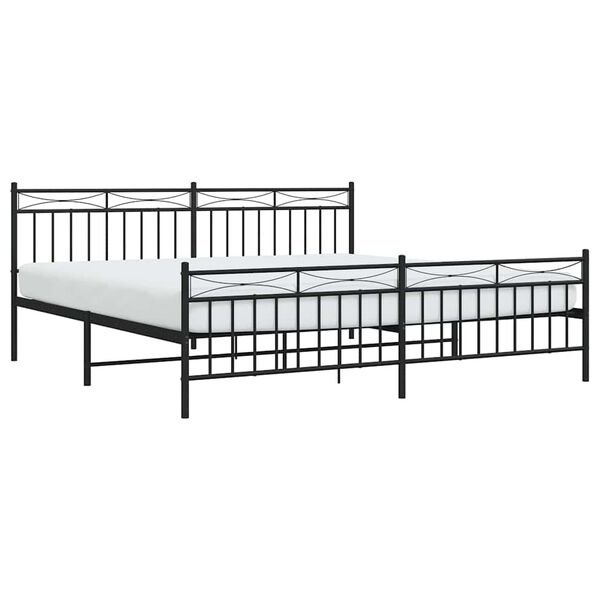 vidaXL Bedframe met hoofd- en voeteneinde metaal zwart 193x203 cm
