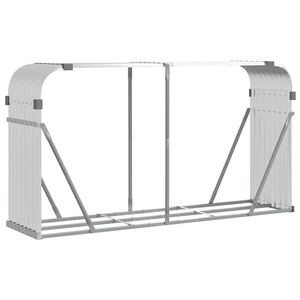 vidaXL Haardhoutopslag 180x45x100 cm gegalvaniseerd staal zilverkleur