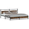 vidaXL Bedframe zonder matras metaal gerookt eikenkleurig 200x200 cm