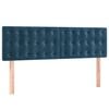 vidaXL Boxspring met matras fluweel donkerblauw 140x200 cm