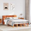 vidaXL Bed met boekenkast zonder matras hout wasbruin 160x200 cm
