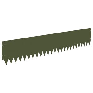 vidaXL Gazonrand 20 pcs 103 x 20 cm Staal Olijfgroen