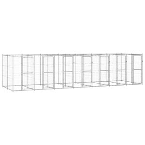 vidaXL Hondenkennel 16,94 m&sup2; gegalvaniseerd staal