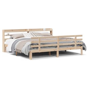 vidaXL Bedframe met hoofdbord massief grenenhout 200x200 cm