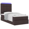 vidaXL Ottoman bed met matras en LED's 80x200cm stof donkerbruin