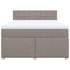 vidaXL Boxspring met matras stof taupe 140x190 cm