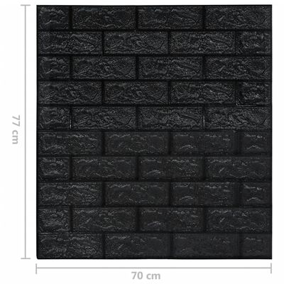 vidaXL 3D-behang zelfklevend 20 st bakstenen zwart