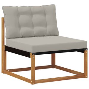 vidaXL Buiten Midden Sofa Massief Acaciahout en Textilene Naturel