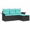 vidaXL Tuin Sofa Set 4 st Poly riet
