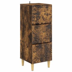 vidaXL Ladenkast Gerookt eiken 33 x 34,5 x 90 cm Bewerkt hout