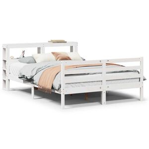 vidaXL Bedframe met hoofdbord massief grenenhout 160x200 cm